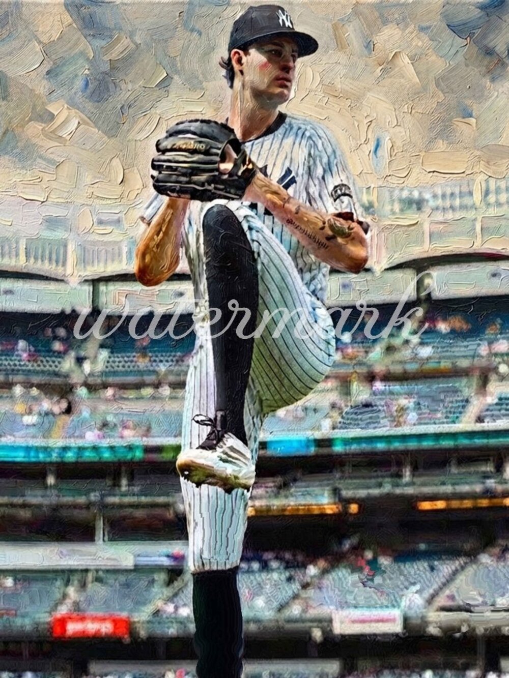 Cam Schlittler Painting ART PRINT 8x10 Lithograph Baseball Art! signed by artist